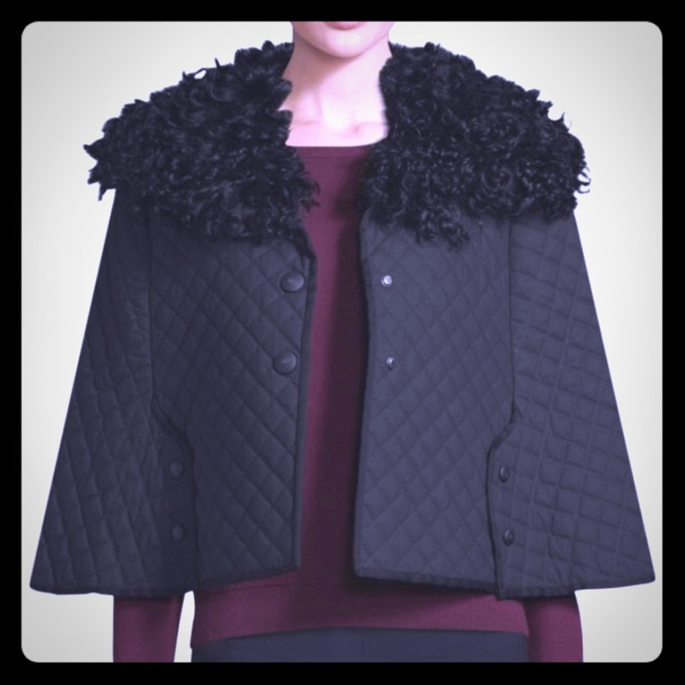 COPY - Becken Quilted Cotton and Shearling Capelet